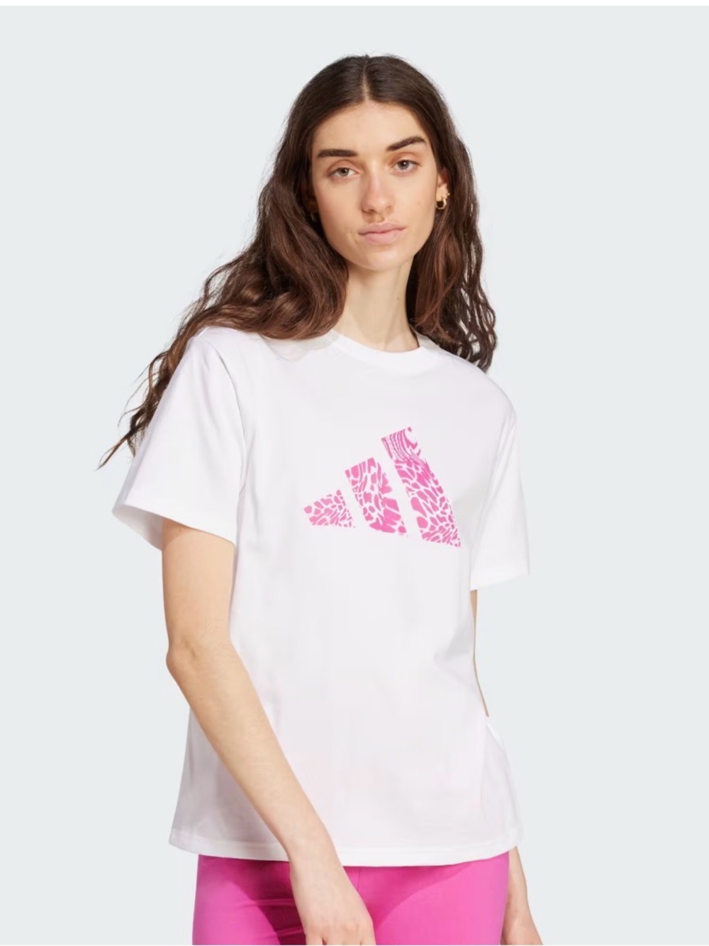 Adidas Women's Camo Tee – White & Pink – Size XS